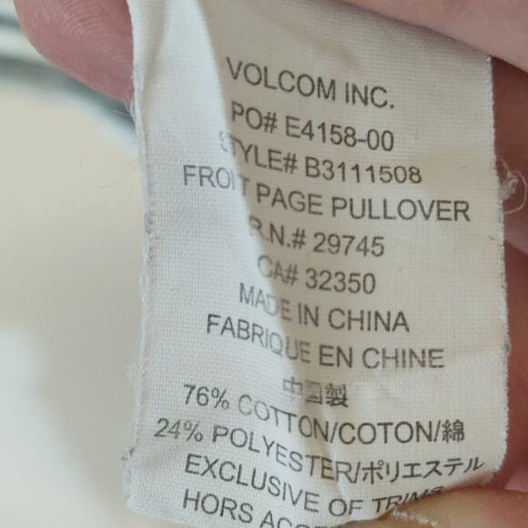 Volcom gray and white striped hoodie - Picture 4 of 5